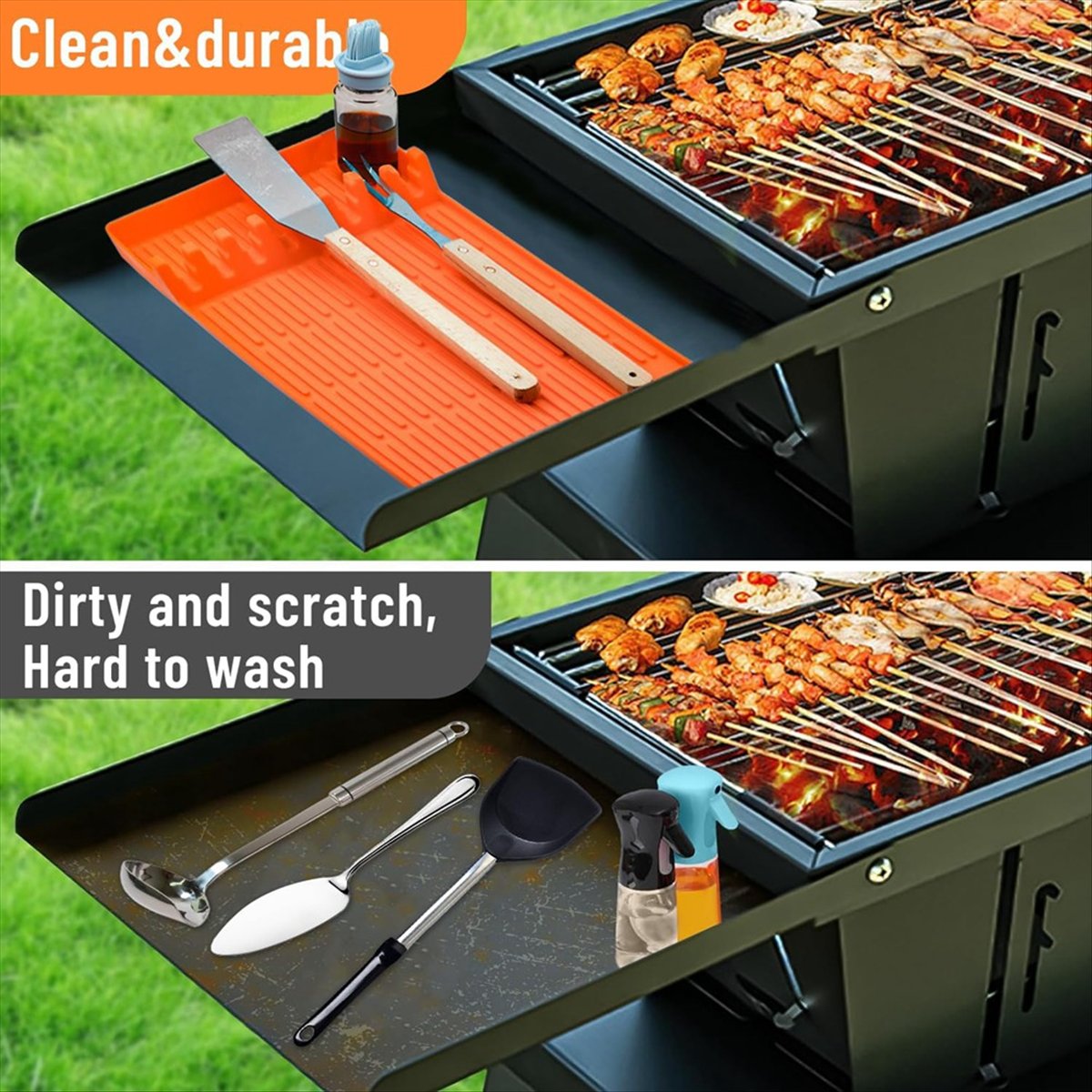 Food Prep Mat - M10K Silicone Grill Pad for Outdoor