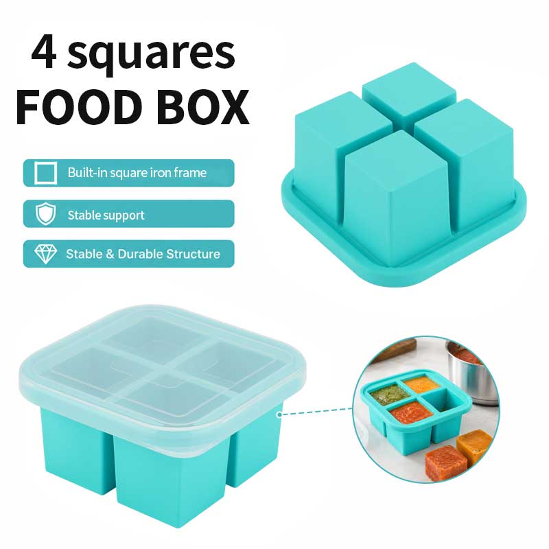 Meal Prep Easy - Silicone 4-Compartment Food Storage Box with