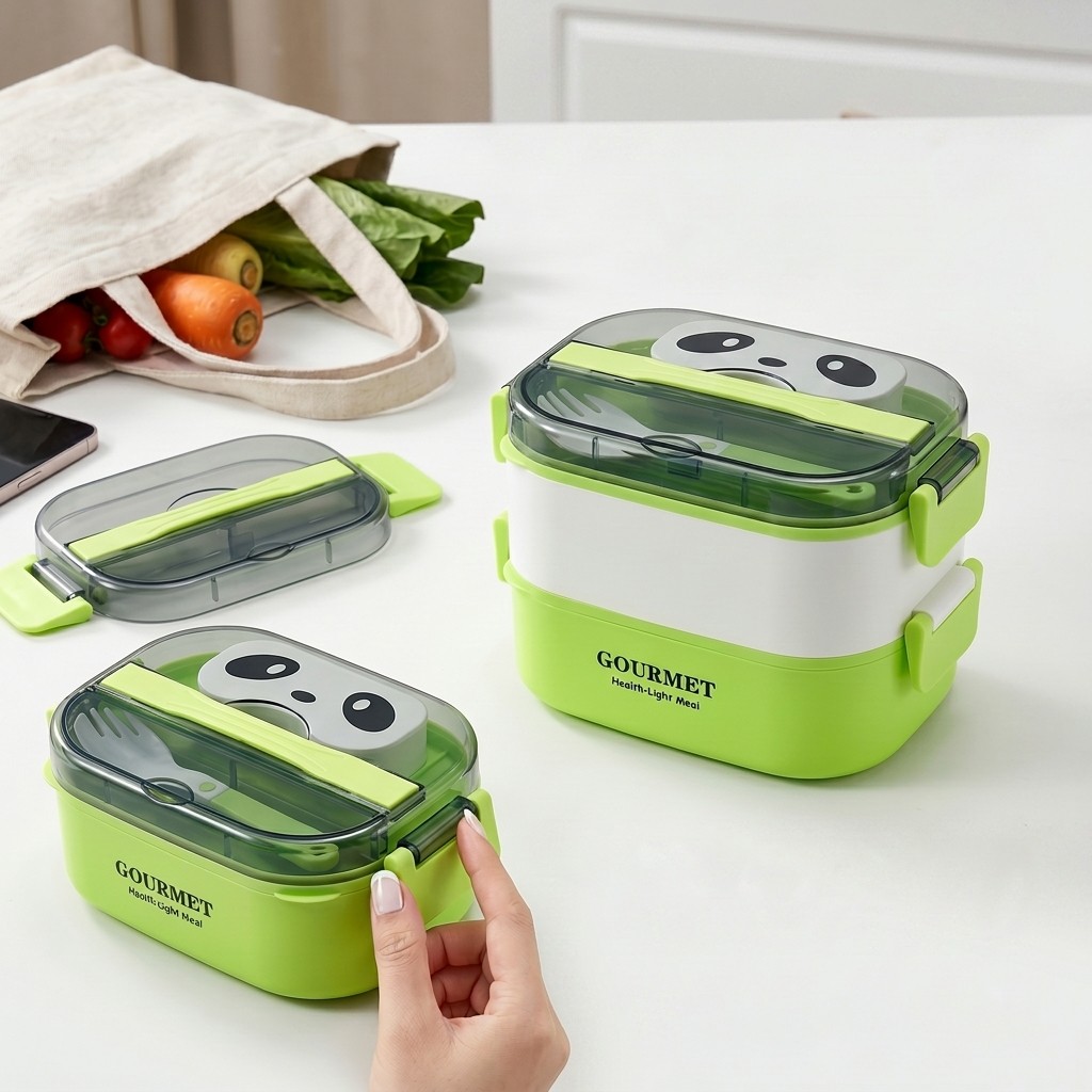 Meal Prep Or Prep Meal - Microwavable Panda Plastic Bento Lunch Box