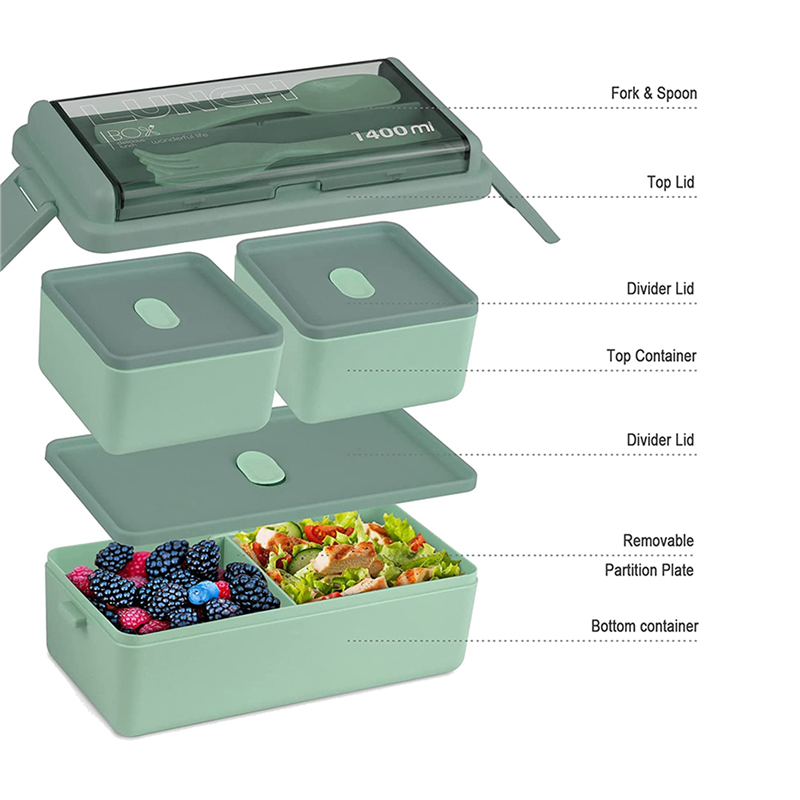 Meal Prep Kits - ABXF-2X Bento Box Kit, 47.35OZ Bento