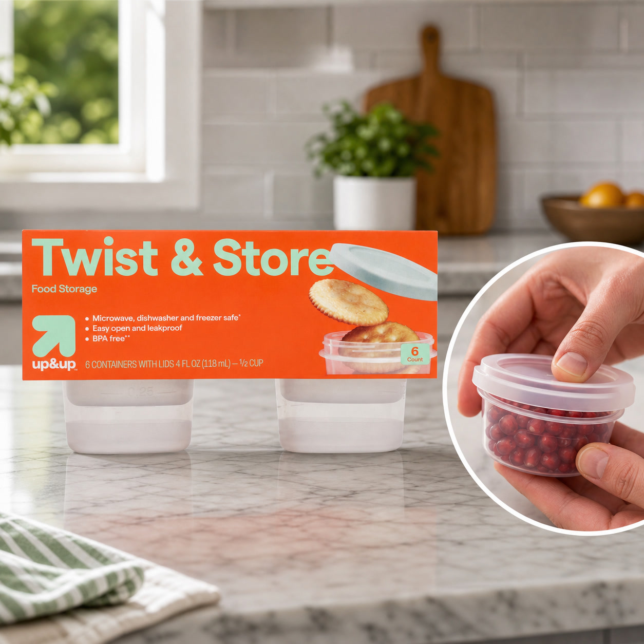 Meal Prep Food - 6ct Round Twist-Lock Food Storage Containers,