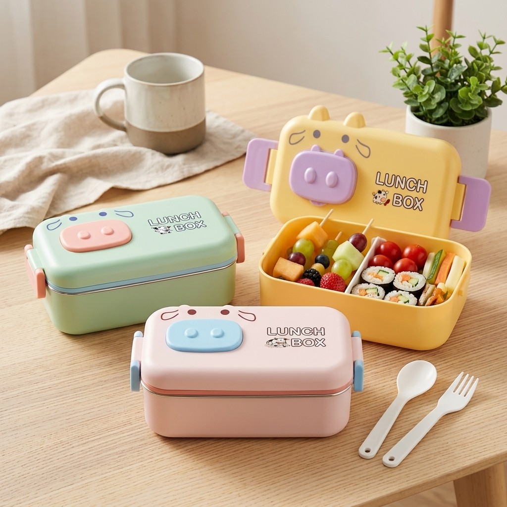 Cute Kids Bento Box Microwavab - Meal Prep Or Prep Meal recension och pris