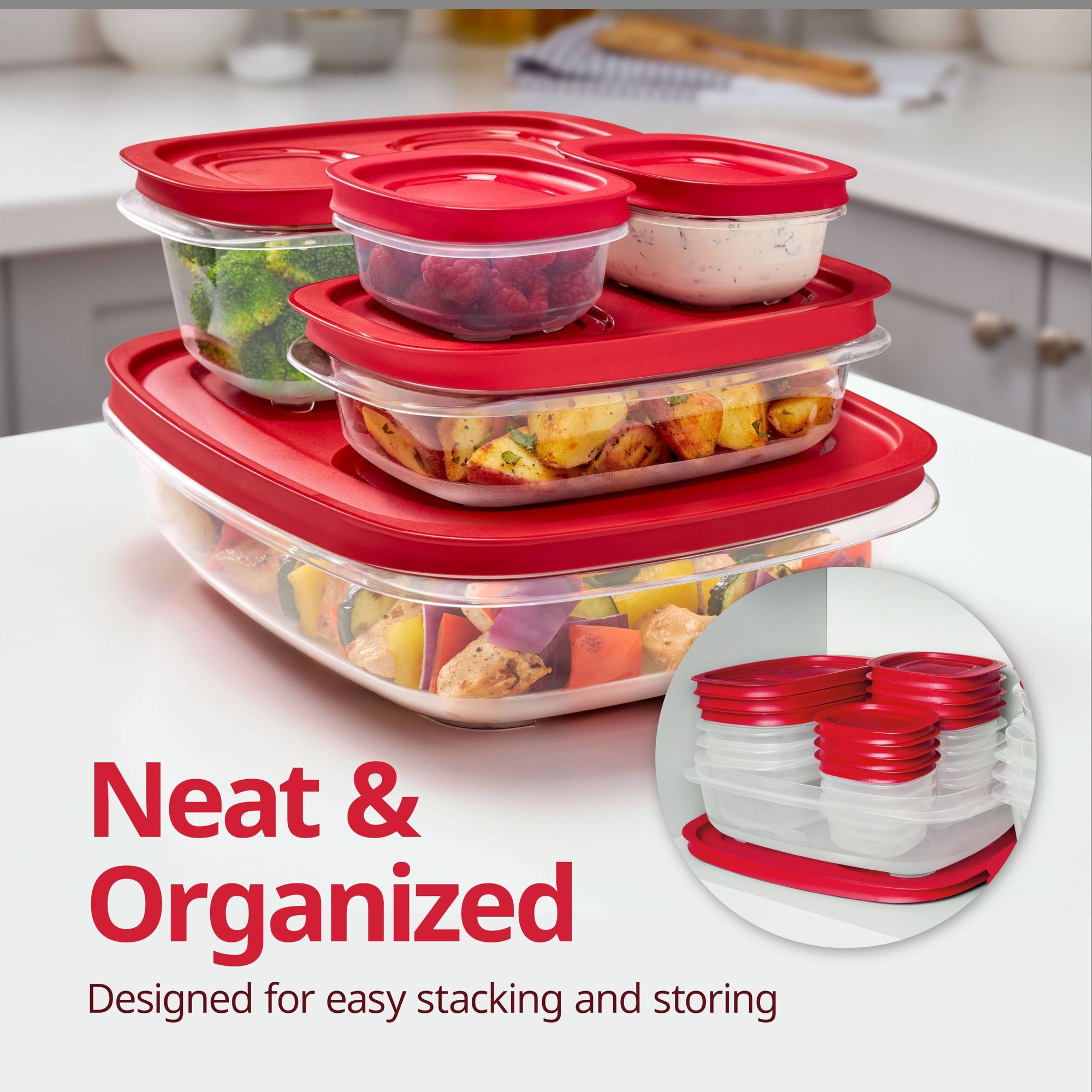 Red Rectangular Food Storage C - Meal Prep Easy recension och pris