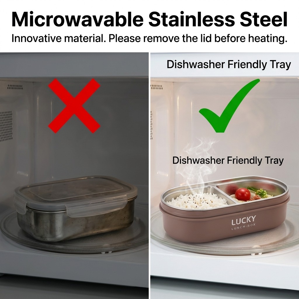 Microwavable 304 Stainless Ste - Meal Prep Or Prep Meal recension och pris