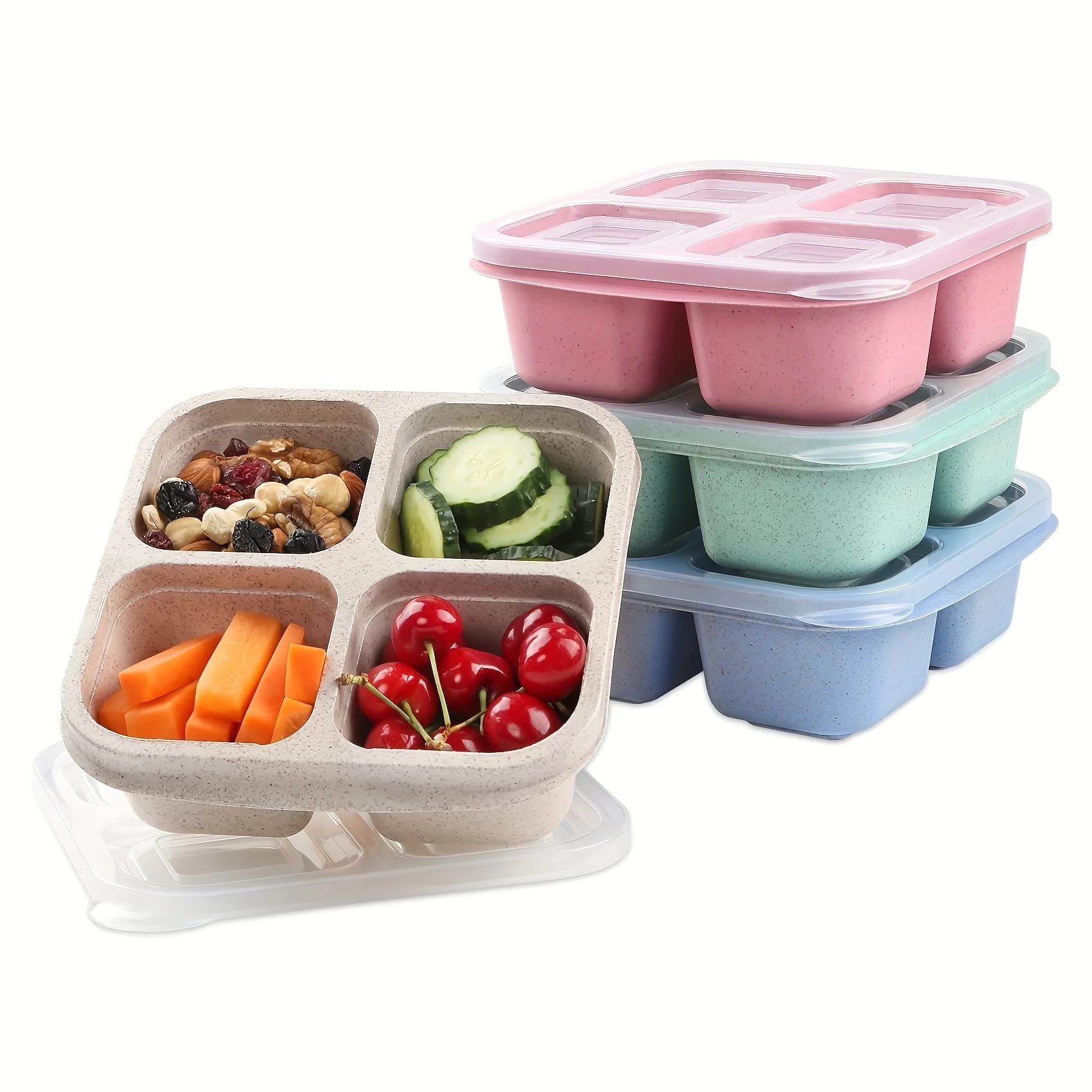 Snack Box with Four Transparen - Meal Prep Kits recension och pris