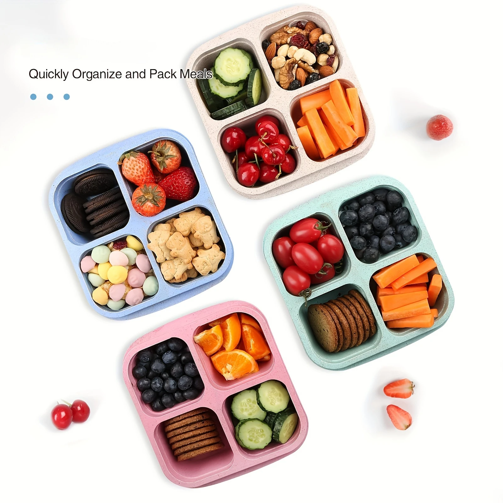 Snack Box with Four Transparen - Meal Prep Kits recension och pris