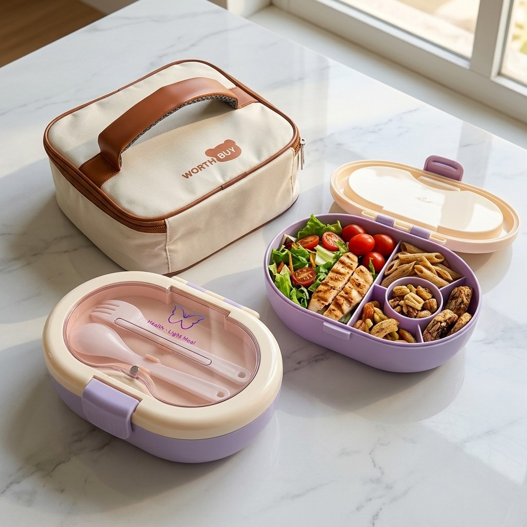 Plastic Divided Bento Box Stud - Meal Prep Or Prep Meal recension och pris