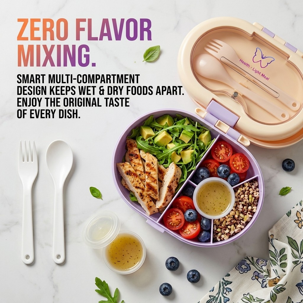 Plastic Divided Bento Box Stud - Meal Prep Or Prep Meal recension och pris