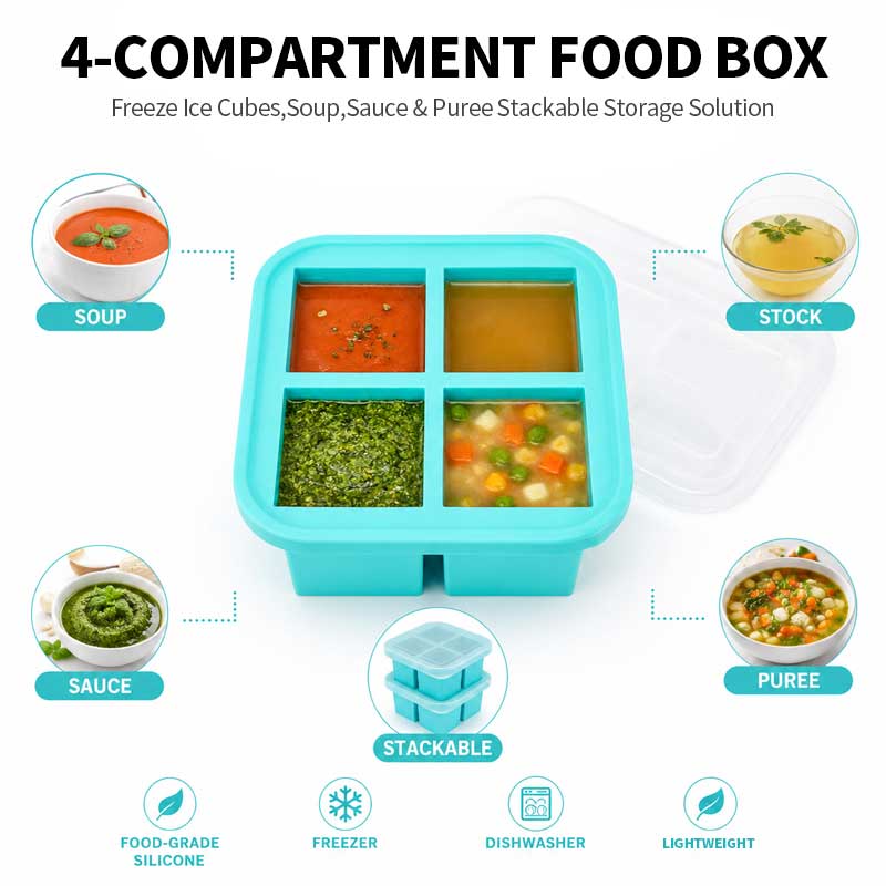 Silicone 4-Compartment Food St - Meal Prep Easy recension och pris