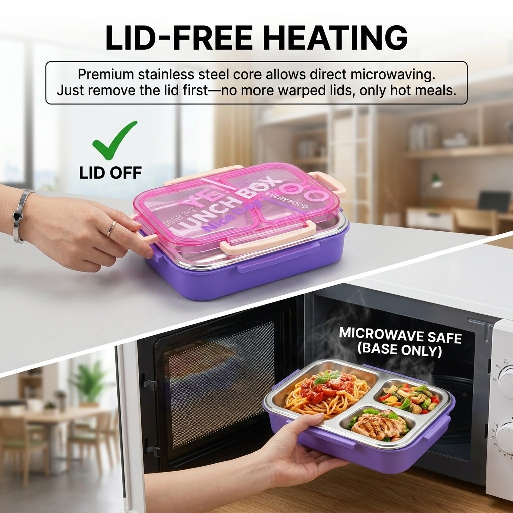 Microwavable 304 Stainless Ste - Meal Prep Or Prep Meal recension och pris