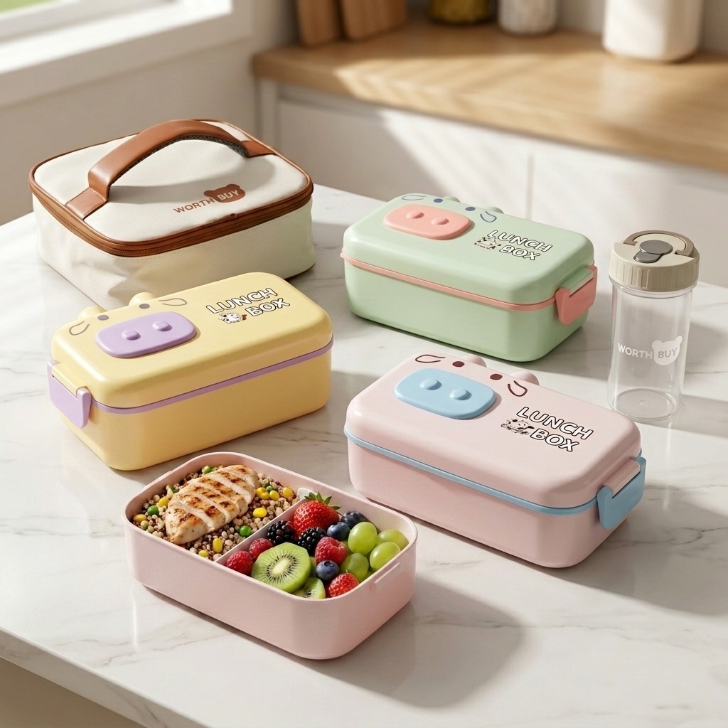 Kids Bento Box Plastic Microwa - Meal Prep Or Prep Meal recension och pris