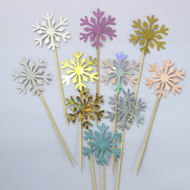 10 Pcs Snowflake Cupcake Toppe - Meal Prep Frozen recension och pris
