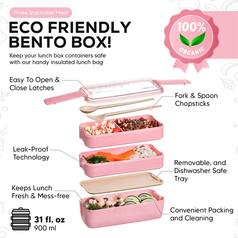 3-In-1 Compartment Wheat Straw - Meal Prep Kits recension och pris