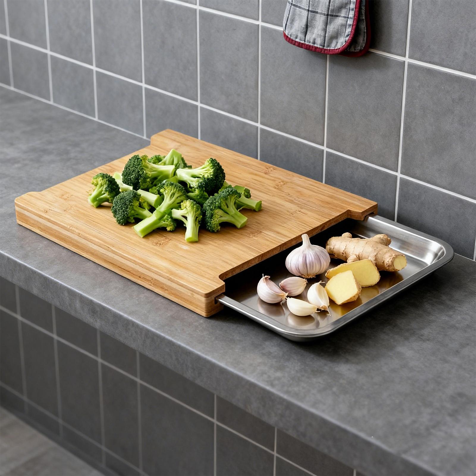 Wooden Cutting Board Non-Slip  - Meal Prep Food recension och pris