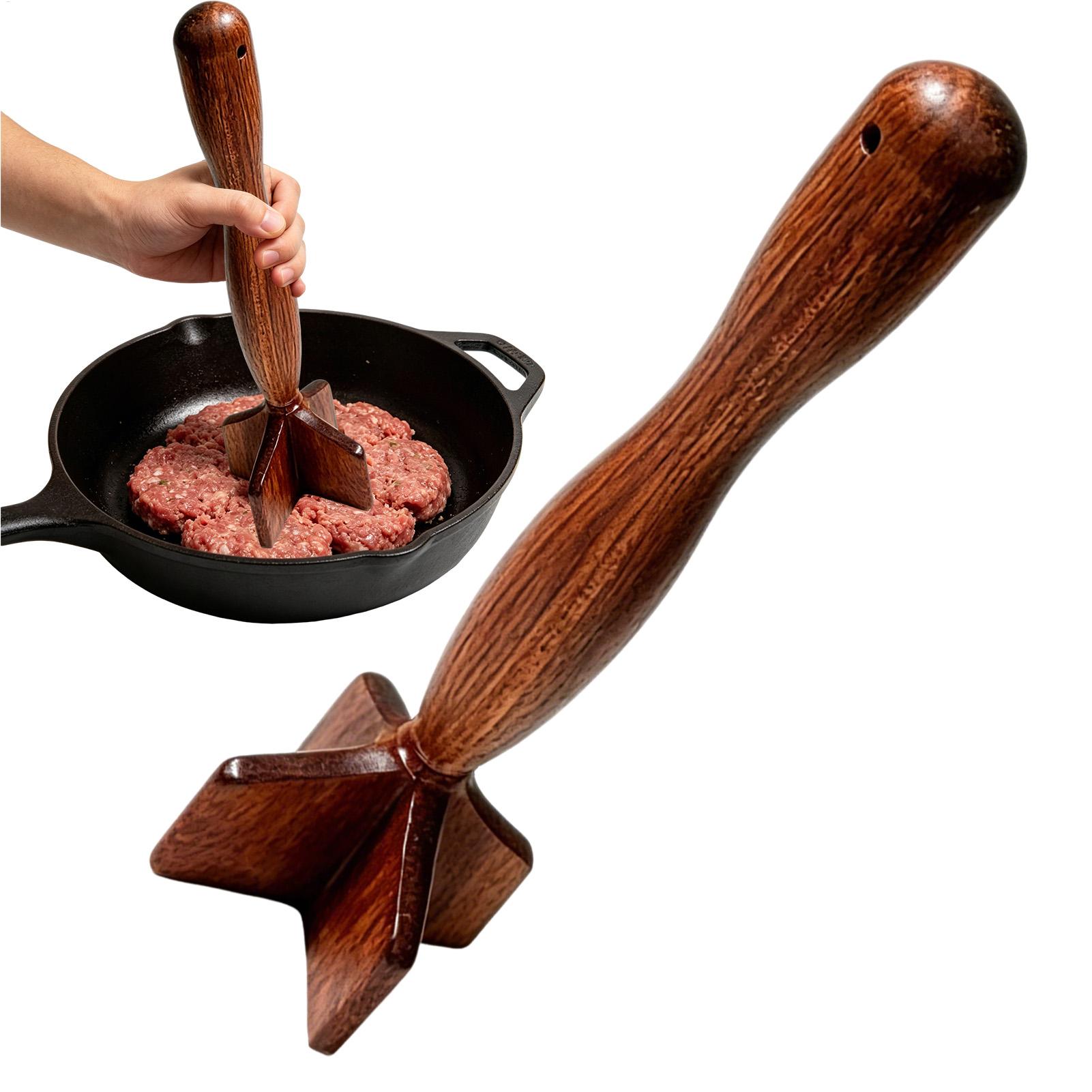 Wooden Meat Chopper Hamburger  - Meal Prep With Ground Beef recension och pris