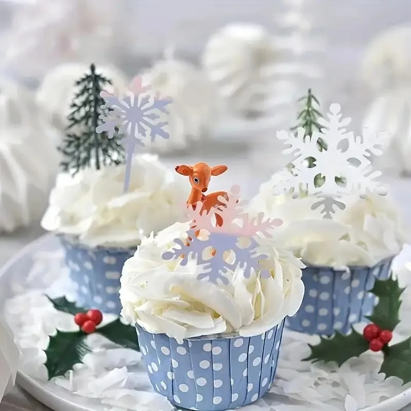 16pcs Snowflake Cupcake Topper - Meal Prep Frozen recension och pris