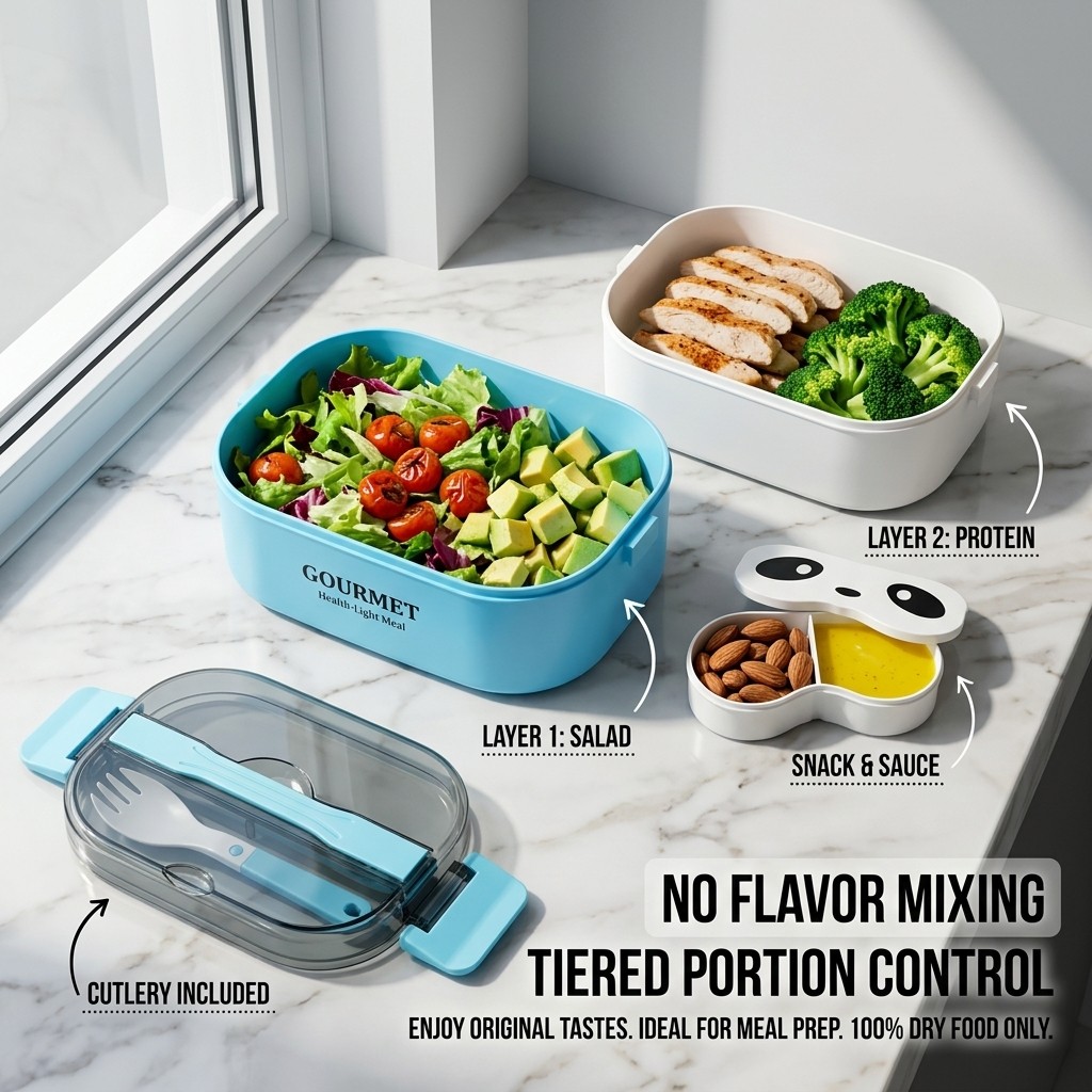 Microwave Safe Plastic Bento B - Meal Prep Or Prep Meal recension och pris
