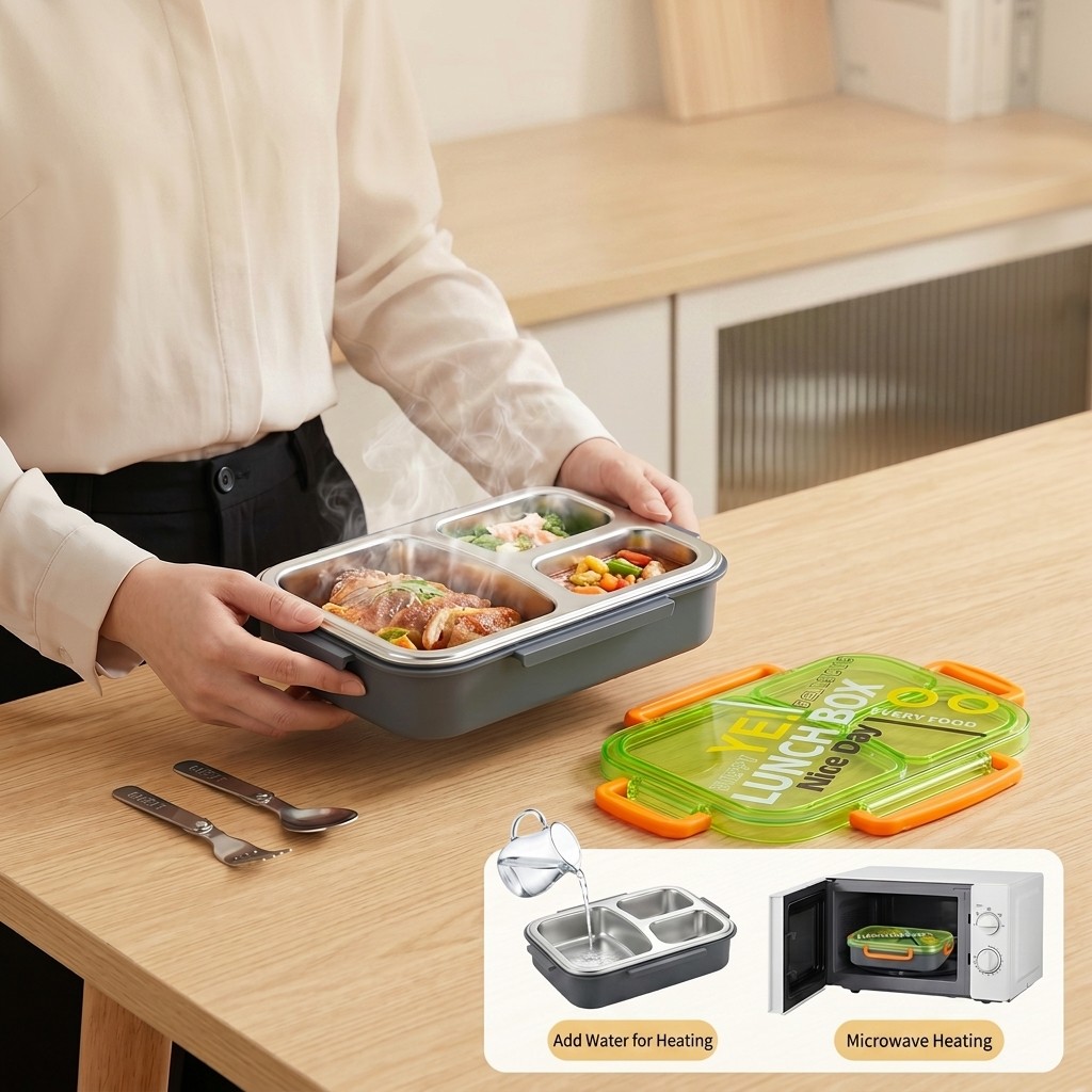Microwavable 304 Stainless Ste - Meal Prep Or Prep Meal recension och pris