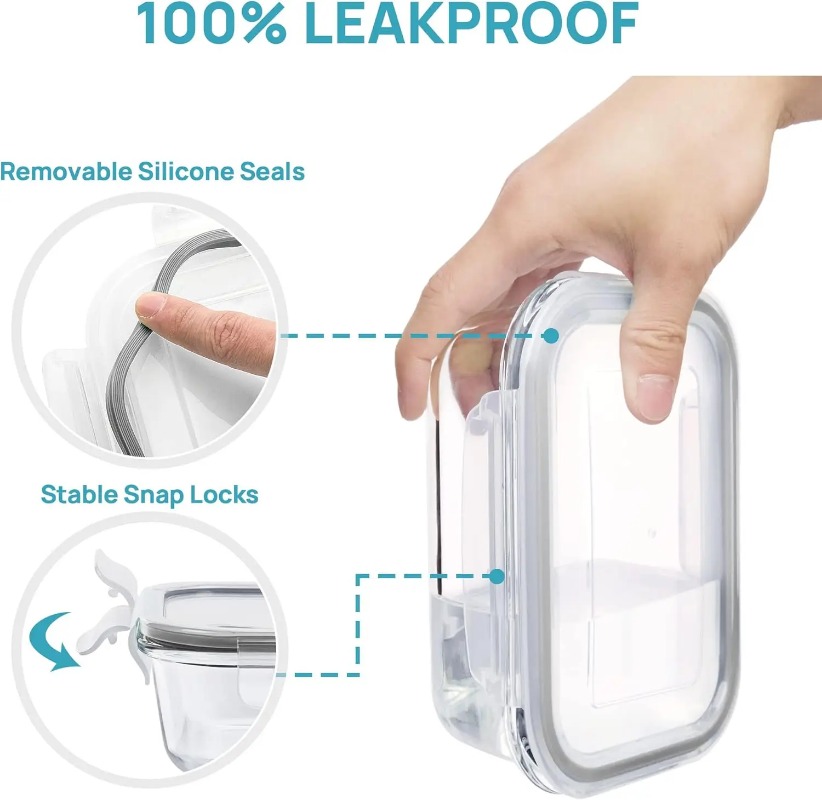 18 Pack Glass Food Storage Con - Meal Prep Kits recension och pris
