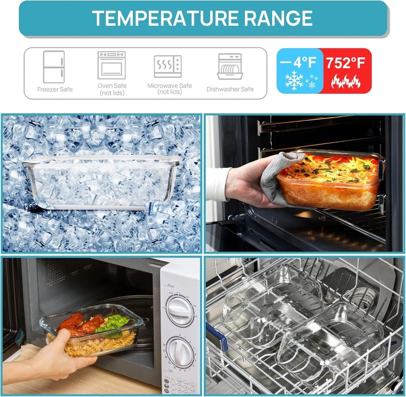 18 Pack Glass Food Storage Con - Meal Prep Kits recension och pris