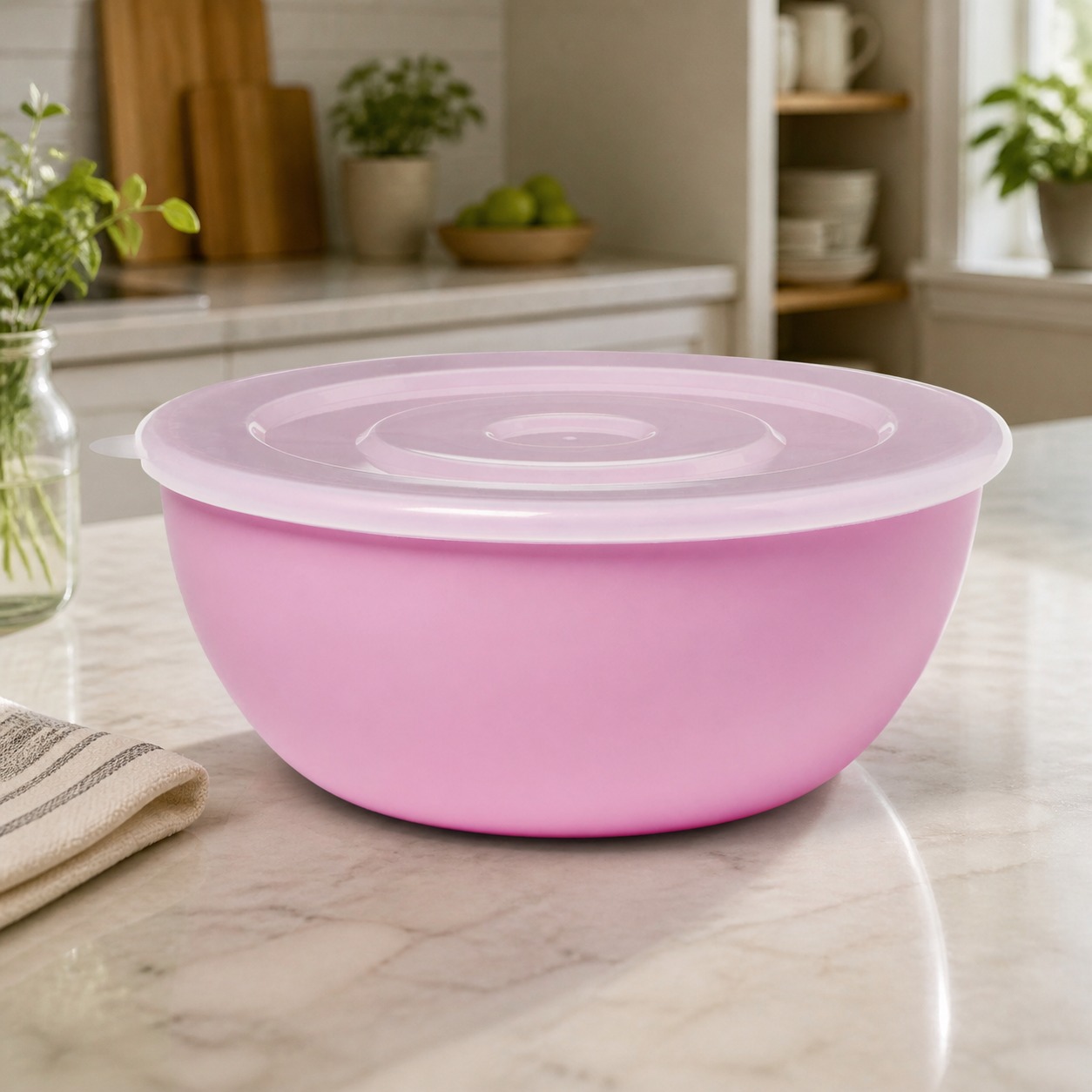 Pink Bowl With Matching Lid, D - Meal Prep Food recension och pris