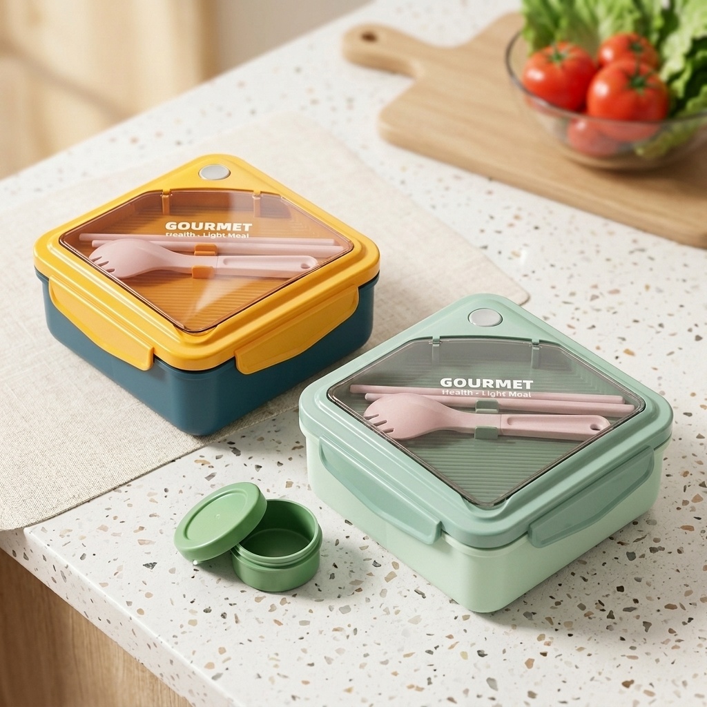 Sealed Plastic Bento Lunch Box - Meal Prep Or Prep Meal recension och pris