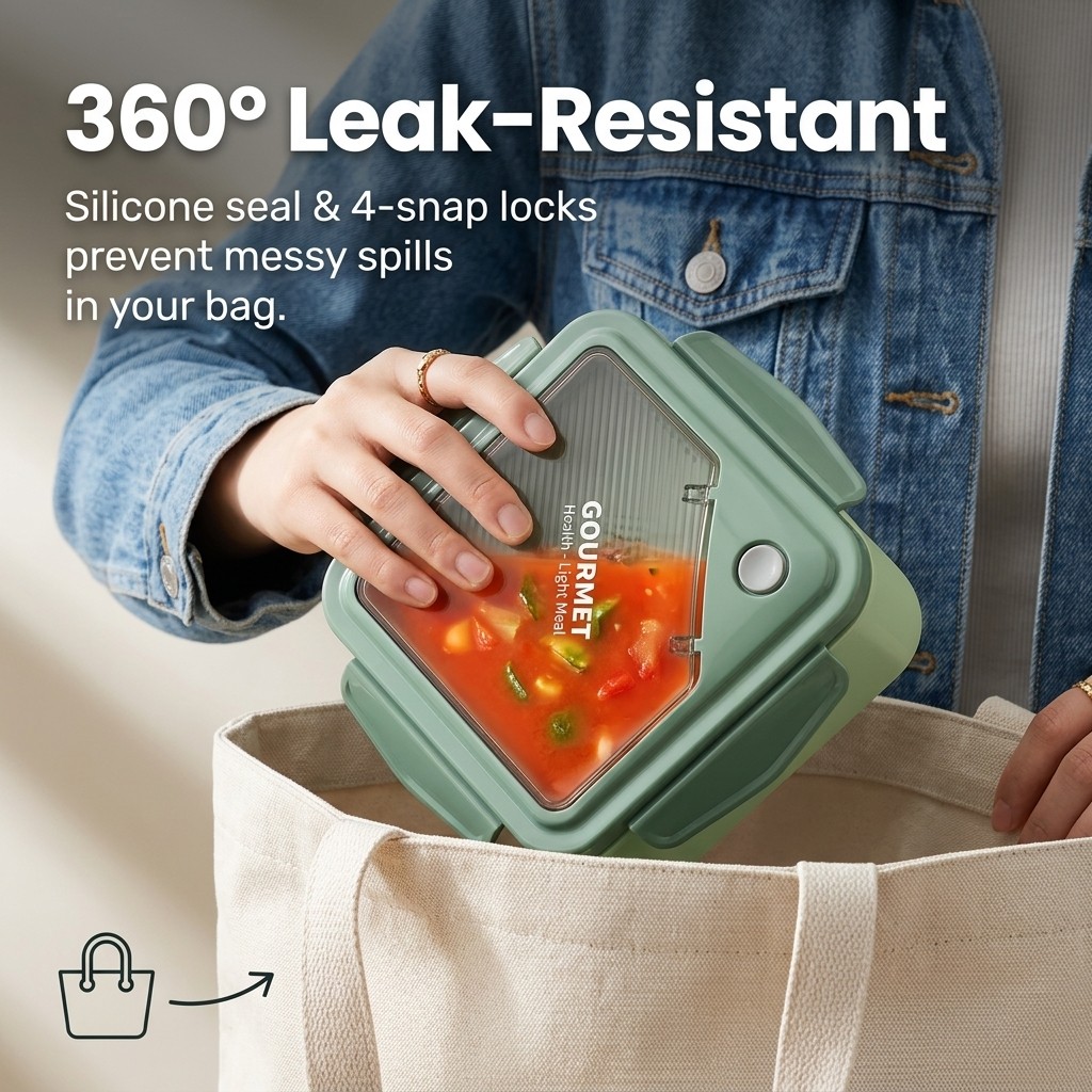 Sealed Plastic Bento Lunch Box - Meal Prep Or Prep Meal recension och pris